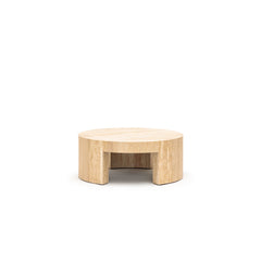 Arno Round Coffee Table - Travertine - Coffee Tables Loom Collection Loom Collection Dubai