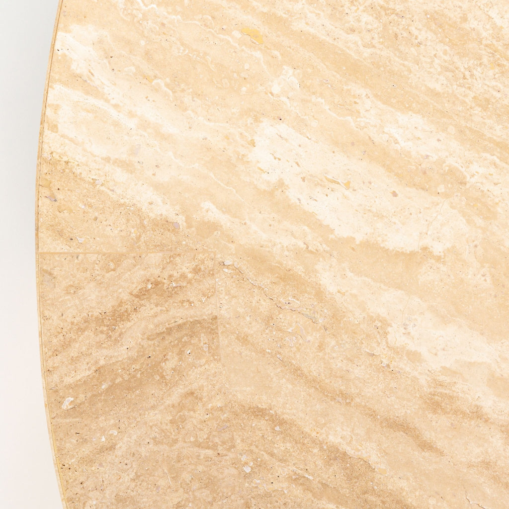 Arno Round Coffee Table - Travertine - Coffee Tables Loom Collection Loom Collection Dubai