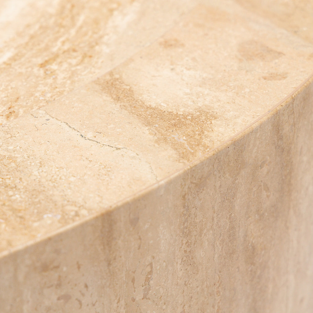 Arno Round Coffee Table - Travertine - Coffee Tables Loom Collection Loom Collection Dubai