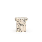Arno Round Side Table - Calacatta Viola - Side Tables Loom Collection Loom Collection Dubai
