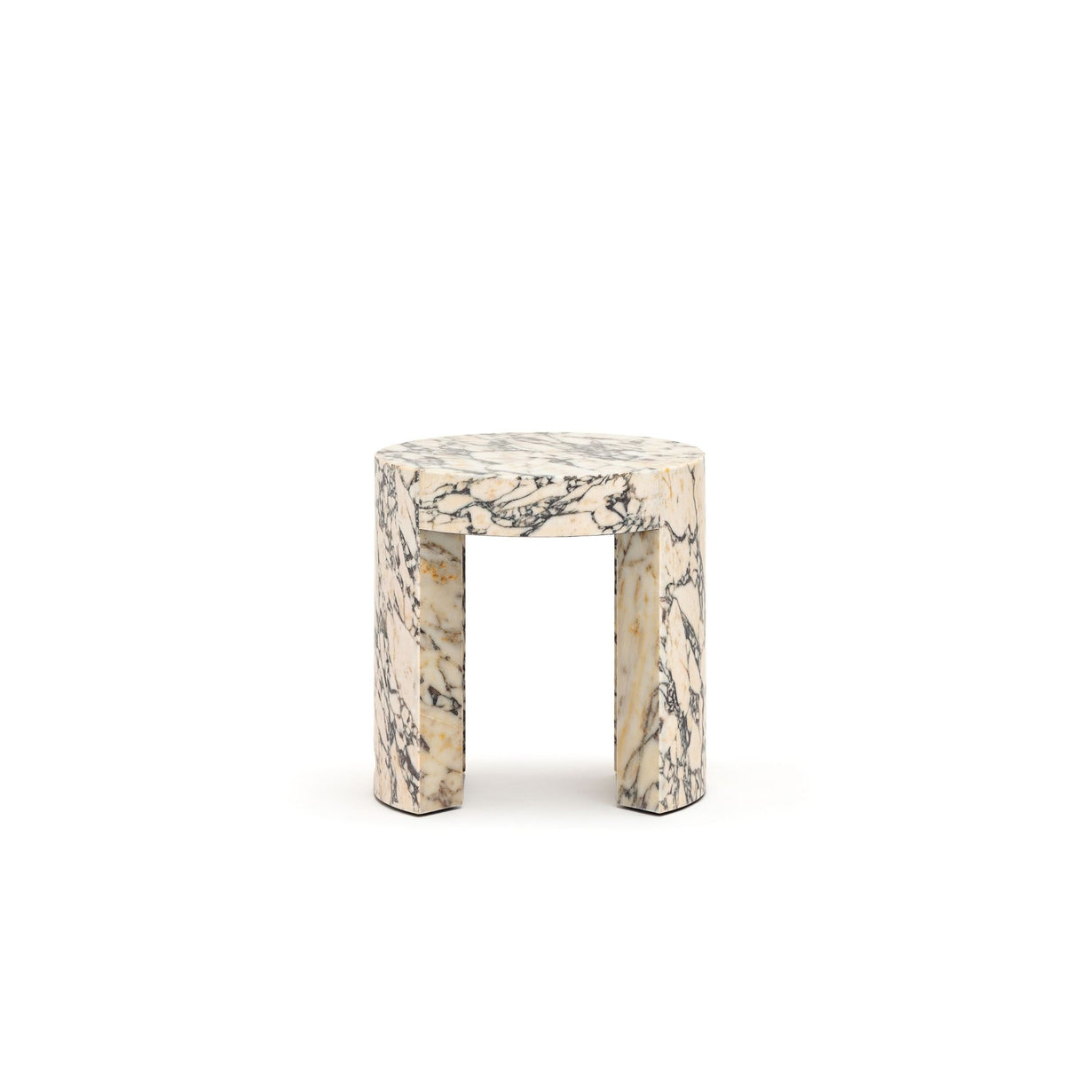 Arno Round Side Table - Calacatta Viola - Side Tables Loom Collection Loom Collection Dubai