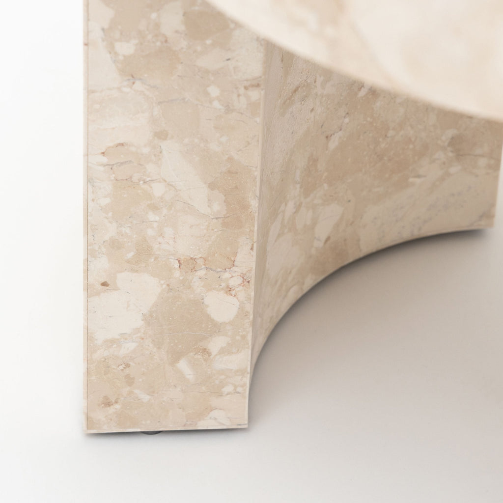 Arno Round Side Table - Kunis Breccia Marble - Side Tables Loom Collection Loom Collection Dubai