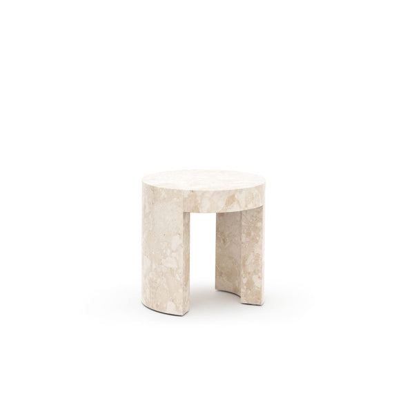 Arno Round Side Table - Kunis Breccia Marble - Loom Collection