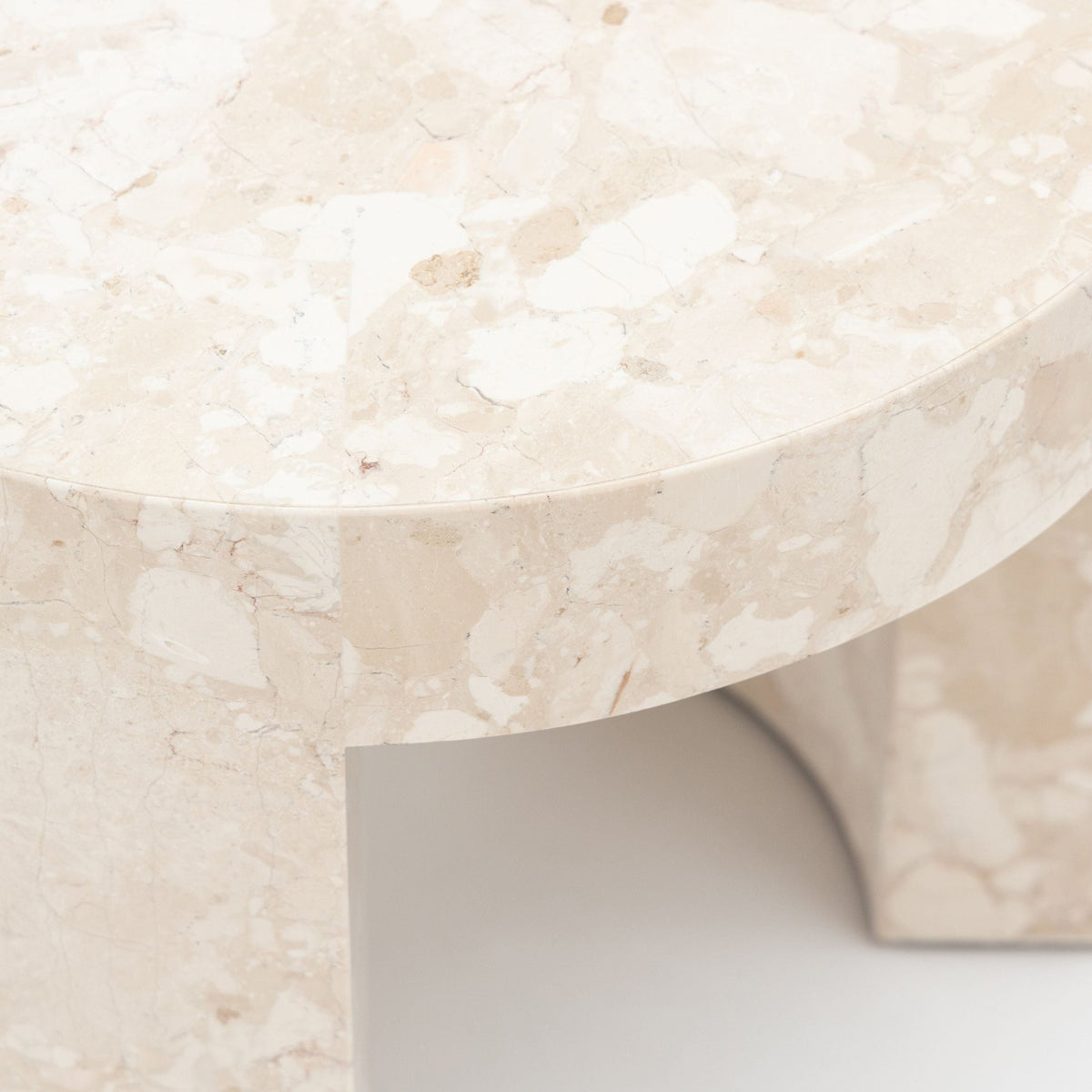 Arno Round Side Table - Kunis Breccia Marble - Side Tables Loom Collection Loom Collection Dubai