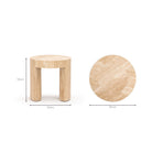 Arno Round Side Table - Travertine - Side Tables Loom Collection Loom Collection Dubai