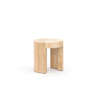 Arno Round Side Table - Travertine - Side Tables Loom Collection Loom Collection Dubai