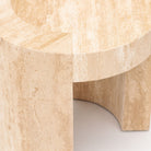 Arno Round Side Table - Travertine - Side Tables Loom Collection Loom Collection Dubai