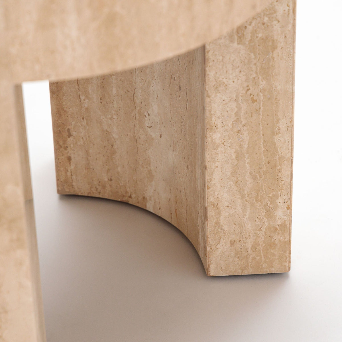 Arno Round Side Table - Travertine - Side Tables Loom Collection Loom Collection Dubai