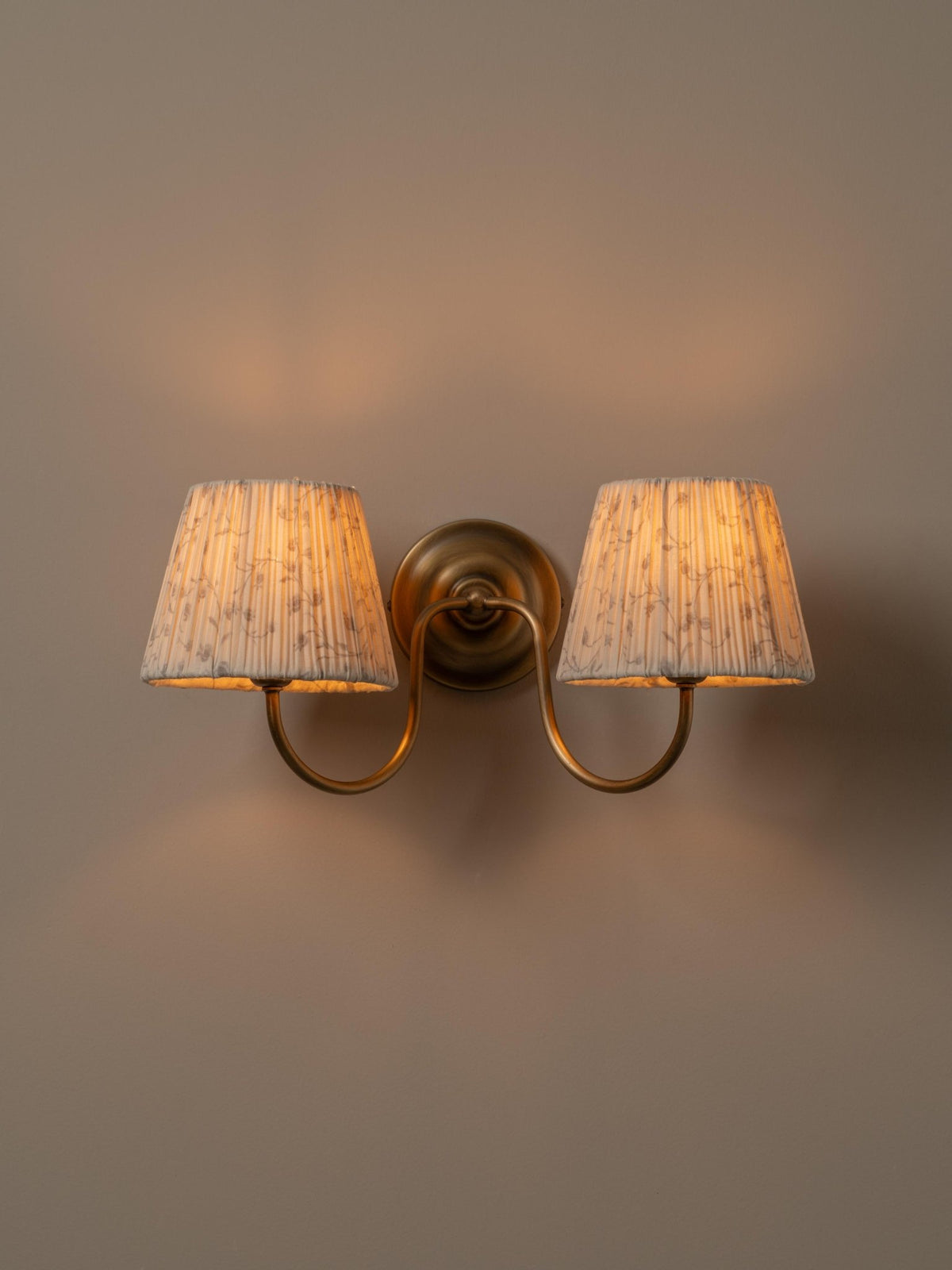 Ashbury Double Aged Brass Wall Light - Lights&Lamps Loom Collection Dubai