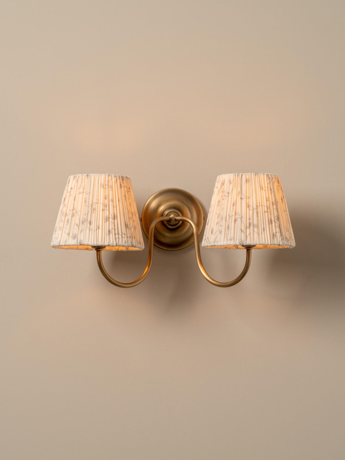 Ashbury Double Aged Brass Wall Light - Lights&Lamps Loom Collection Dubai