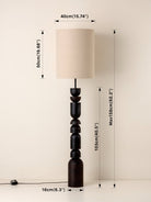 Aska - Charred Wood And Natural Linen Floor Lamp