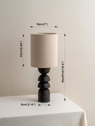 Aska - Small Charred Wood And Natural Linen Table Lamp