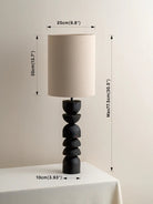 Aska - Tall Charred Wood And Natural Linen Table Lamp