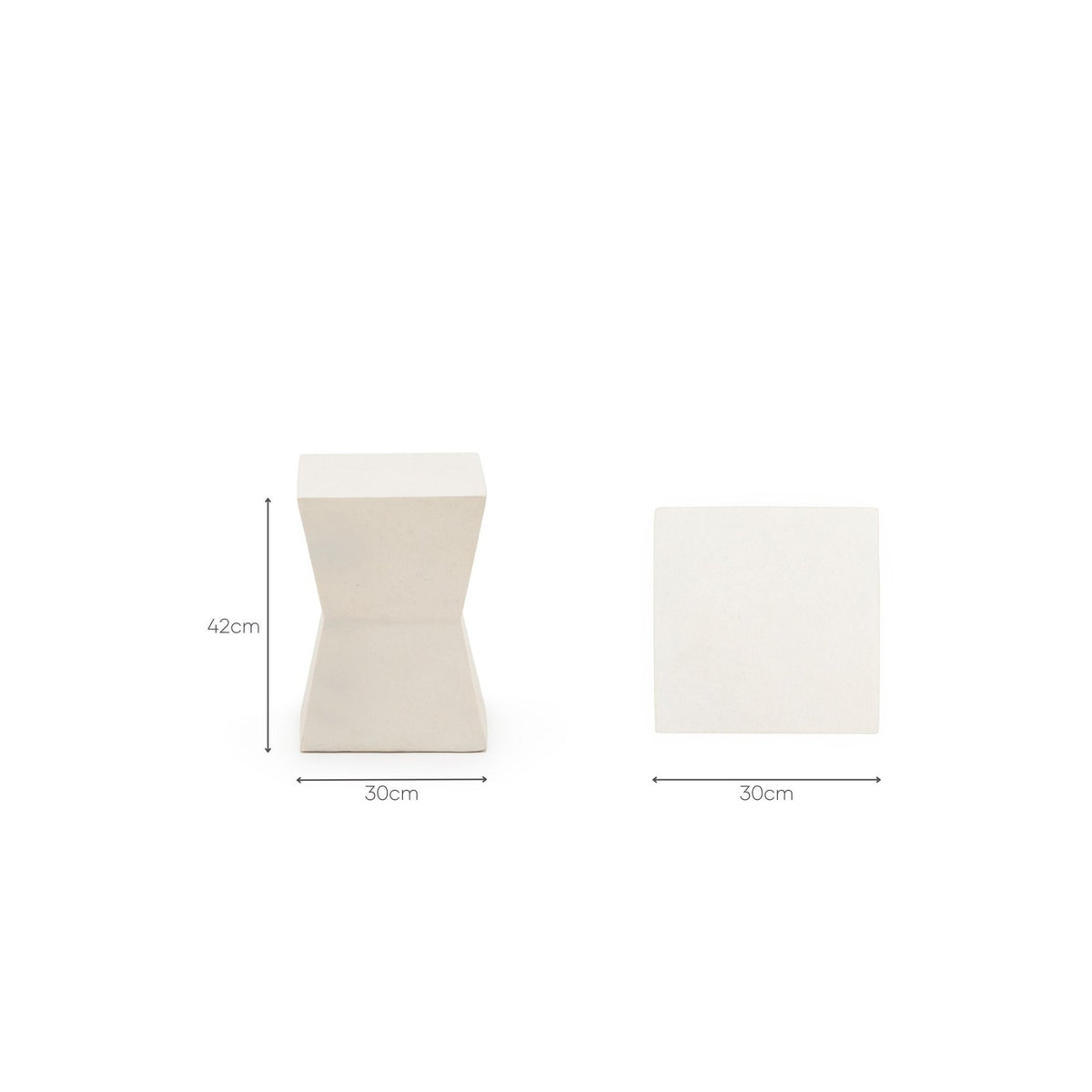 Atrium Stool - Cemento White - Side Tables Loom Collection Loom Collection Dubai