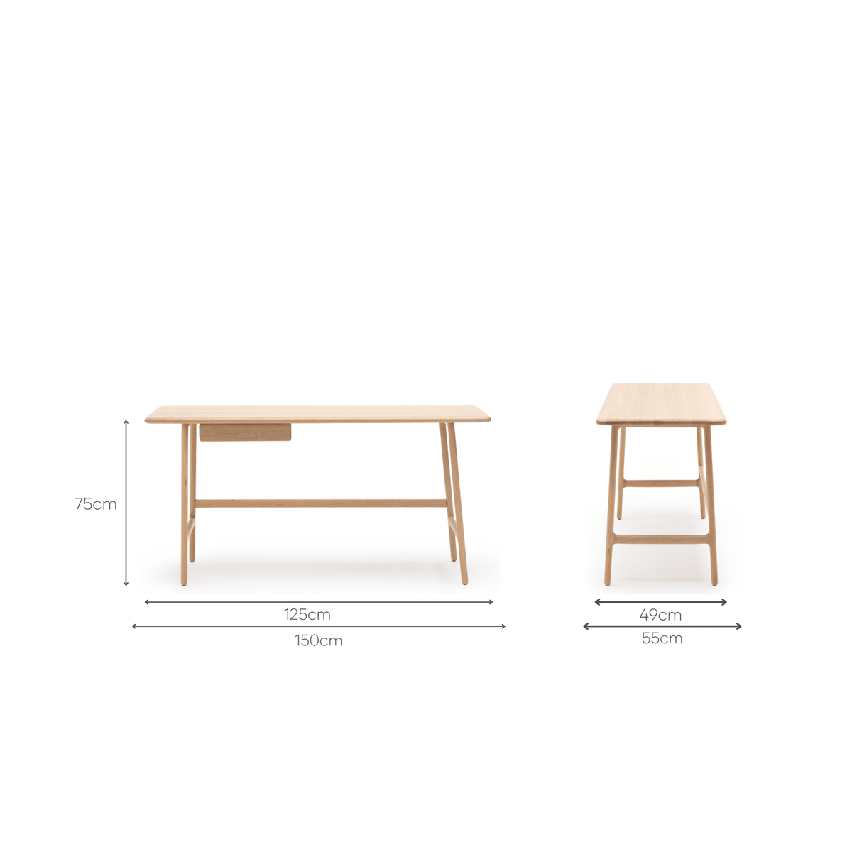 Author Desk - Blonde Oak - Desks Tolv Loom Collection Dubai