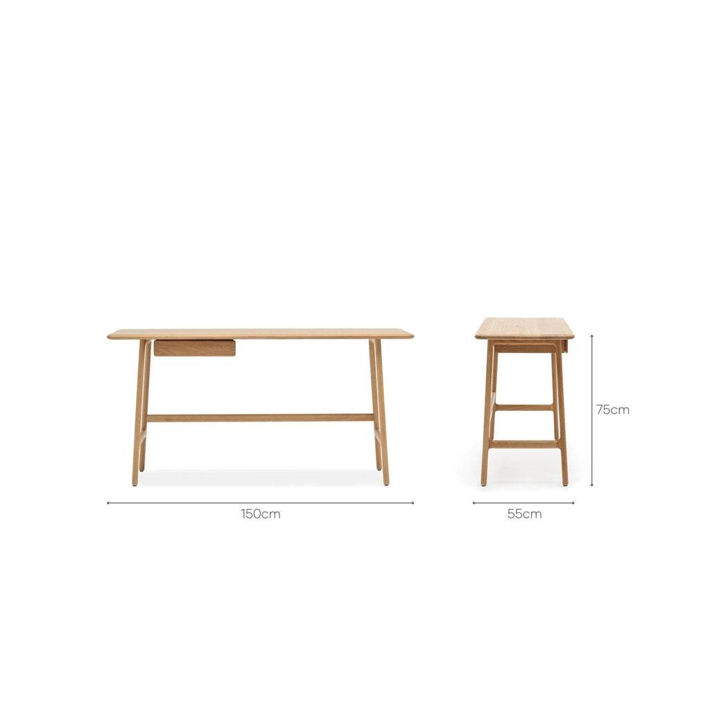 Author Desk - Light Oak - Desks Tolv Loom Collection Dubai