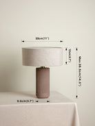 Avero - Medium Taupe Ribbed Concrete Table Lamp