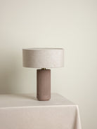 Avero - Medium Taupe Ribbed Concrete Table Lamp