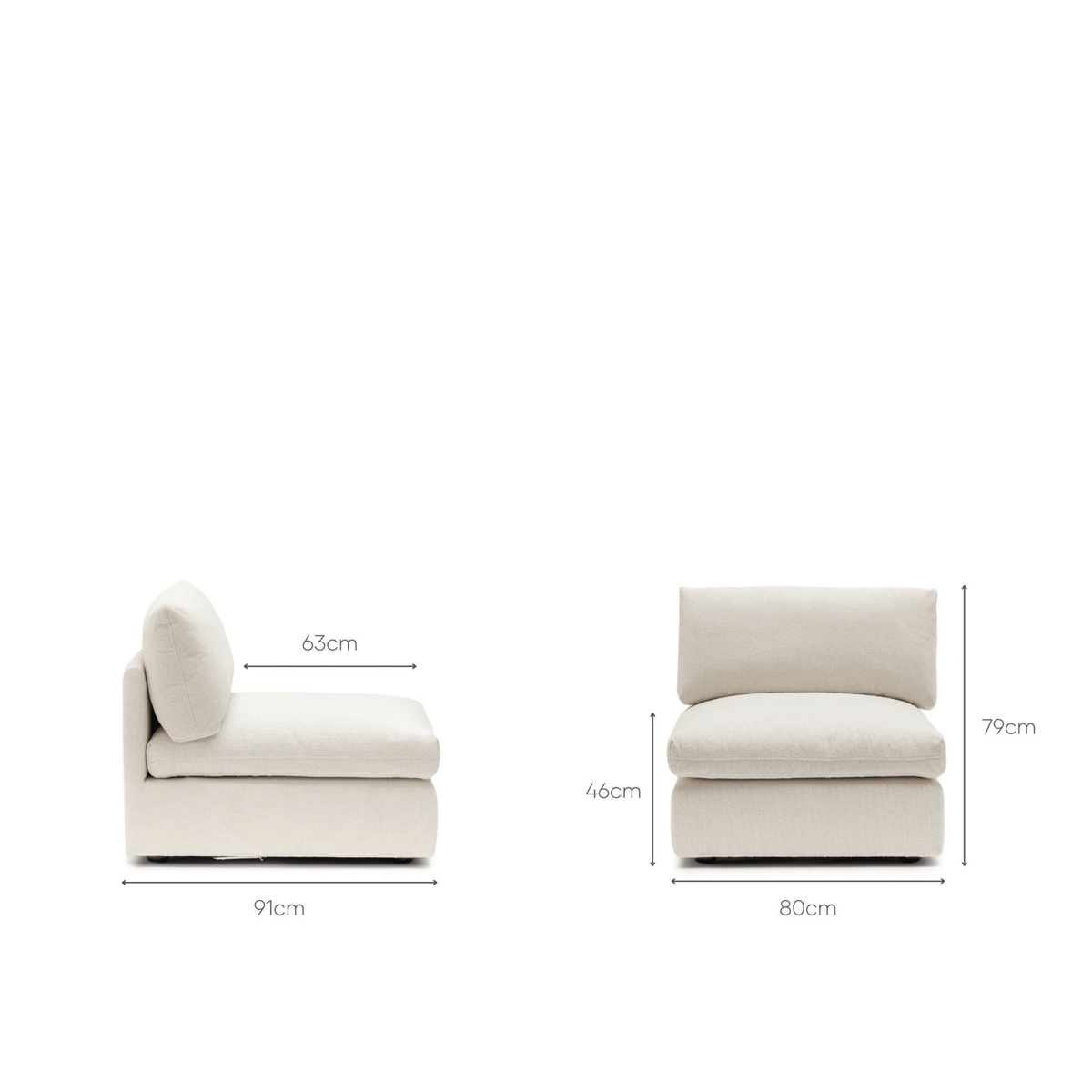 Avery Armless - Sand - Modular Sofas Loom Collection Loom Collection Dubai