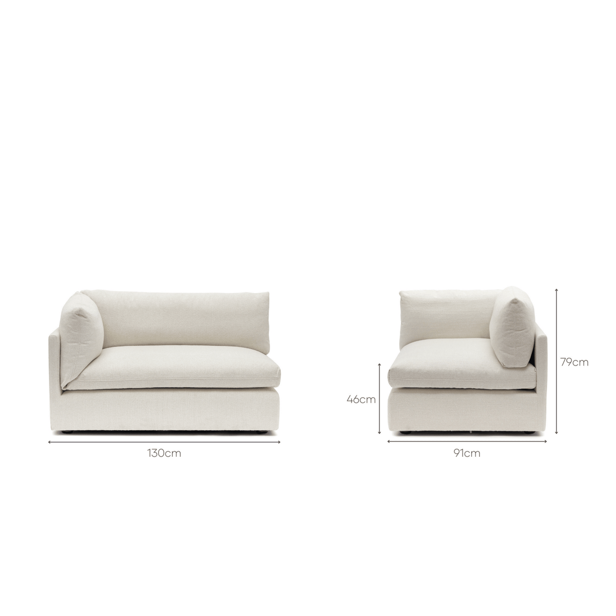 Avery Left Arm - Sand - Modular Sofas Loom Collection Loom Collection Dubai