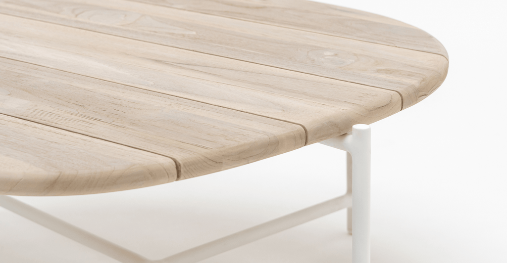 Azure - Coffee Table - Stonewhite & Teak - Loom Collection