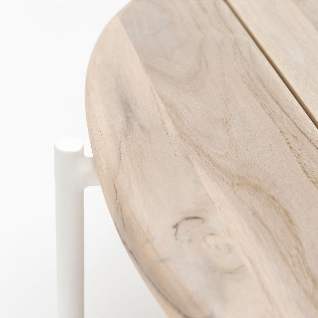 Azure - Coffee Table - Stonewhite & Teak - Coffee Tables Loom Collection Loom Collection Dubai