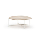 Azure - Coffee Table - Stonewhite & Teak - Coffee Tables Loom Collection Loom Collection Dubai