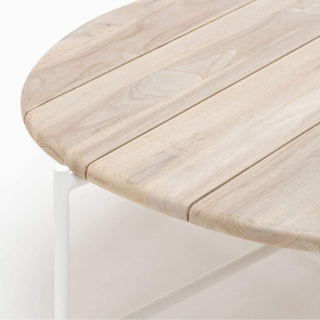 Azure - Coffee Table - Stonewhite & Teak - Coffee Tables Loom Collection Loom Collection Dubai
