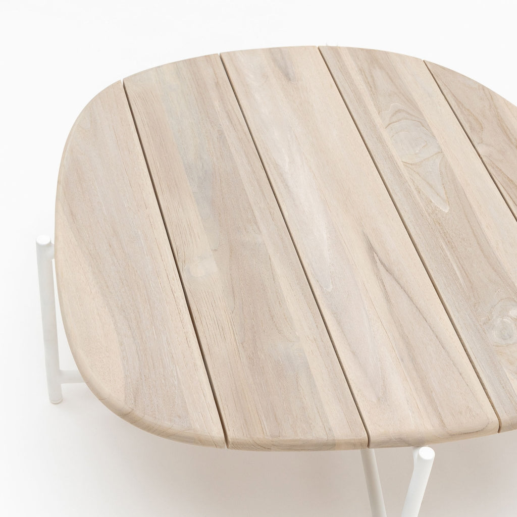 Azure - Coffee Table - Stonewhite & Teak - Coffee Tables Loom Collection Loom Collection Dubai