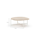 Azure - Coffee Table - Stonewhite & Teak - Coffee Tables Loom Collection Loom Collection Dubai