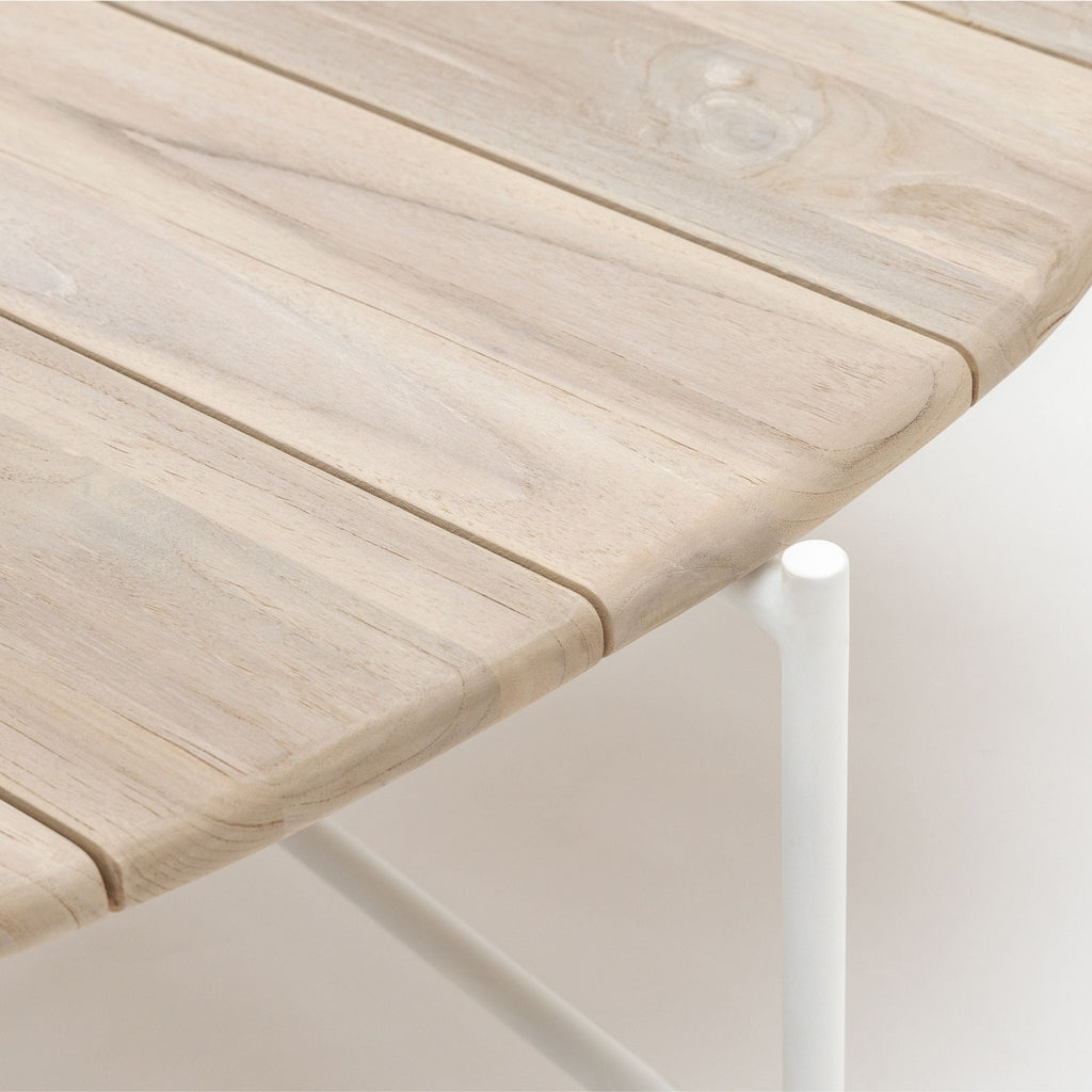 Azure - Coffee Table - Stonewhite & Teak - Coffee Tables Loom Collection Loom Collection Dubai
