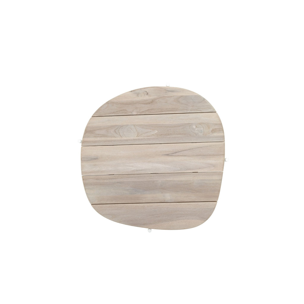 Azure - Coffee Table - Stonewhite & Teak - Coffee Tables Loom Collection Loom Collection Dubai