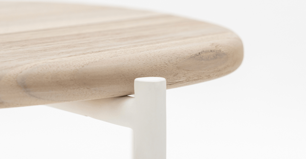 Azure - Side Table - Stonewhite & Teak - Loom Collection