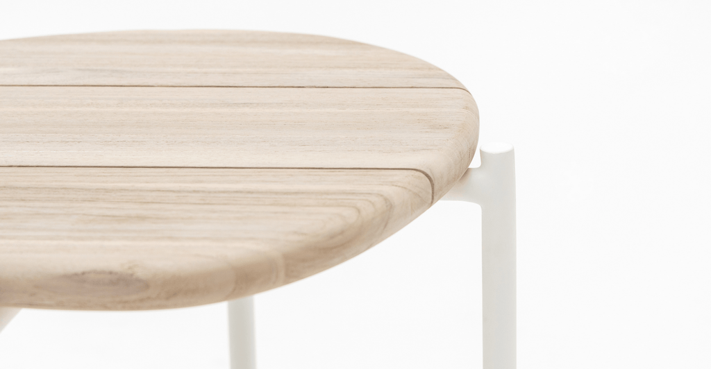 Azure - Side Table - Stonewhite & Teak - Loom Collection