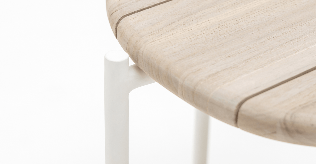 Azure - Side Table - Stonewhite & Teak - Loom Collection