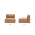 Baker Armless - Pecan Leather - Modular Sofas Tolv Loom Collection Dubai