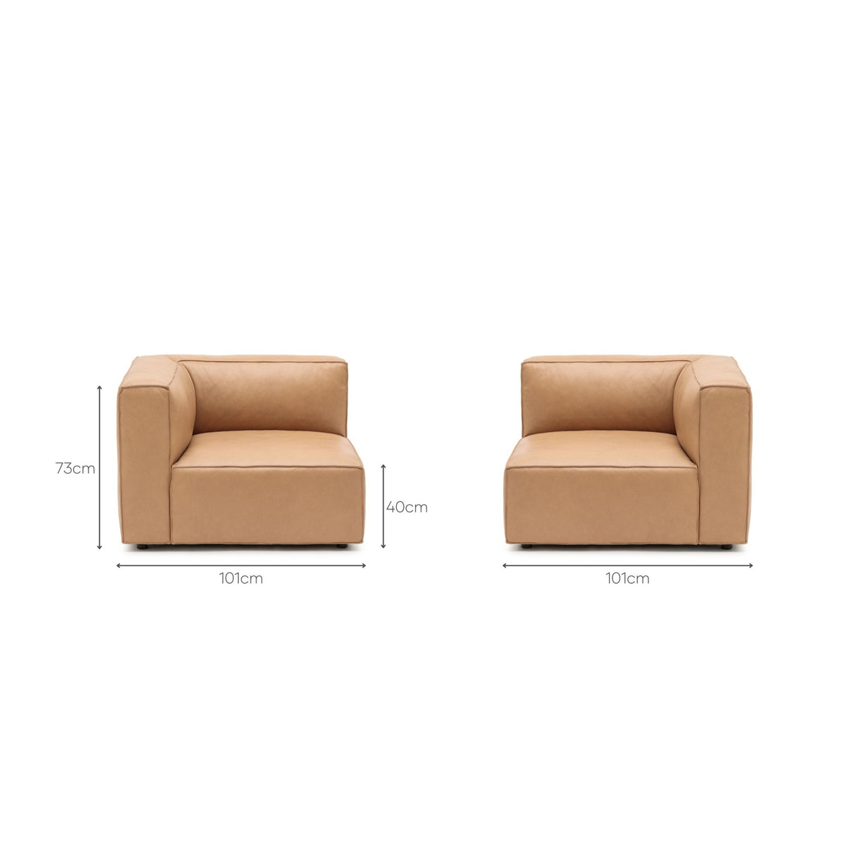 Baker Corner - Pecan Leather - Modular Sofas Tolv Loom Collection Dubai
