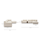 Baker Corner Sofa With Ottoman & Storage - Oatmeal - Sectional Sofas Tolv Loom Collection Dubai