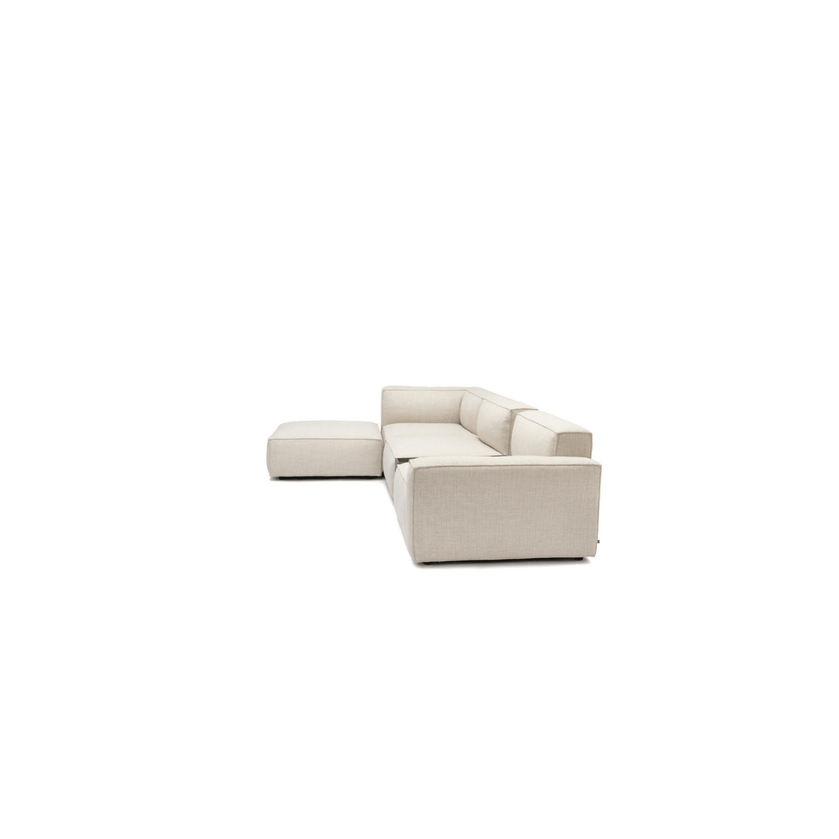 Baker Corner Sofa With Ottoman & Storage - Oatmeal - Sectional Sofas Tolv Loom Collection Dubai