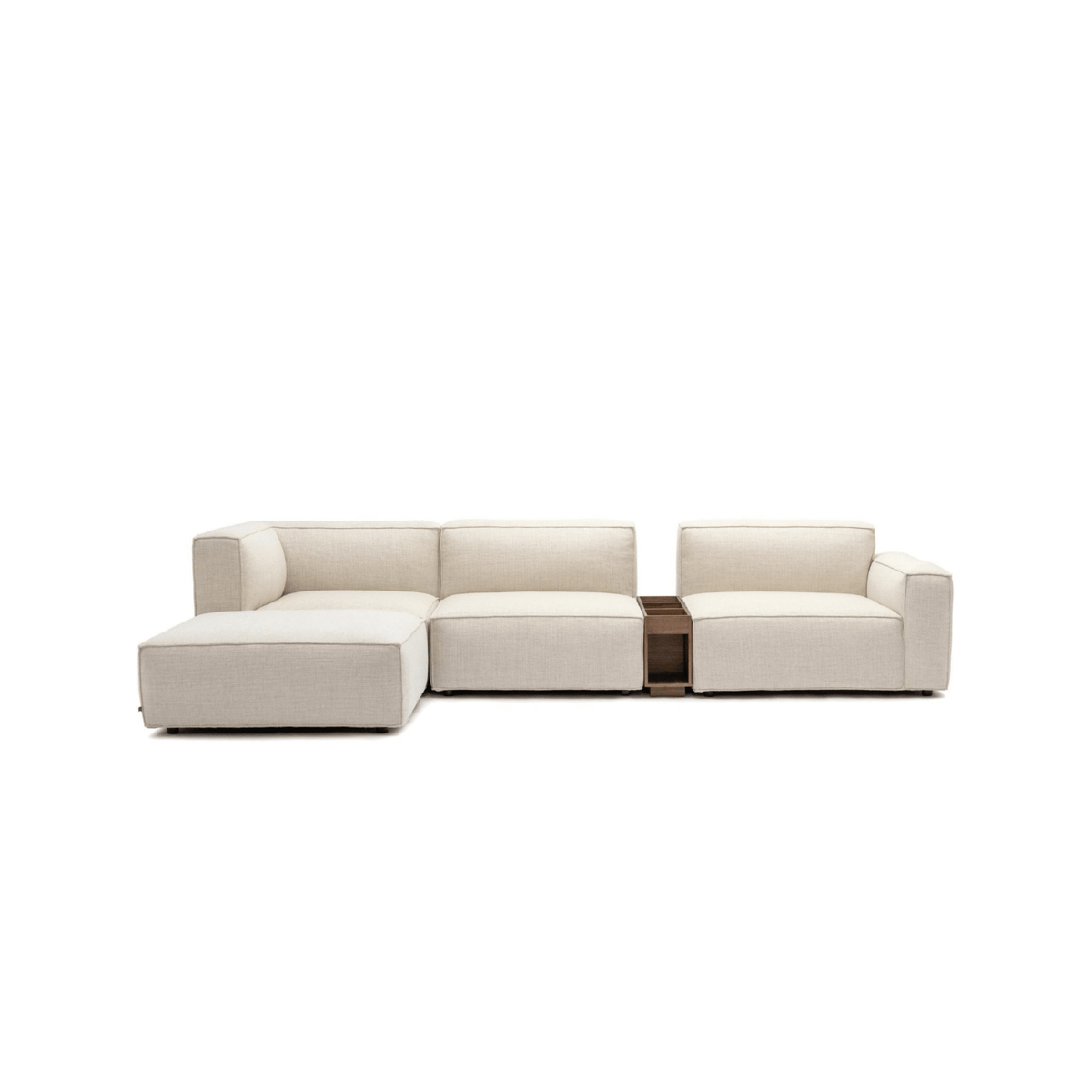 Baker Corner Sofa With Ottoman & Storage - Oatmeal - Sectional Sofas Tolv Loom Collection Dubai