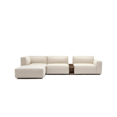 Baker Corner Sofa With Ottoman & Storage - Oatmeal - Sectional Sofas Tolv Loom Collection Dubai