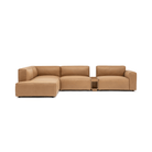 Baker Corner Sofa With Storage - Pecan Leather - Sectional Sofas Tolv Loom Collection Dubai