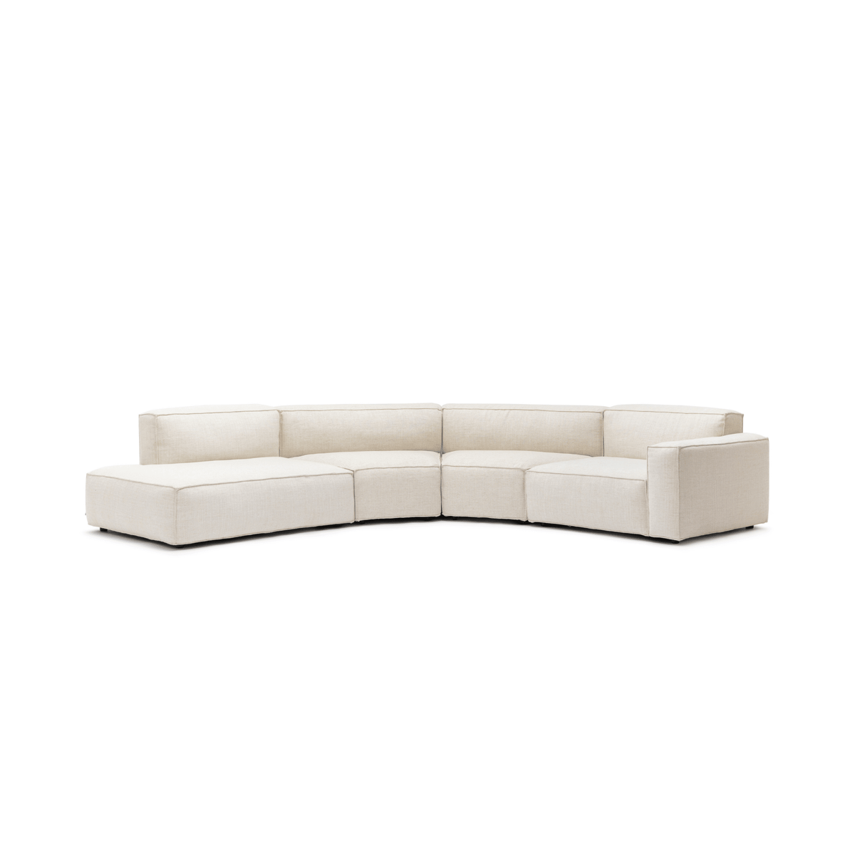 Baker Curved Large Open Sofa - Oatmeal - Curved Sofas Tolv Loom Collection Dubai