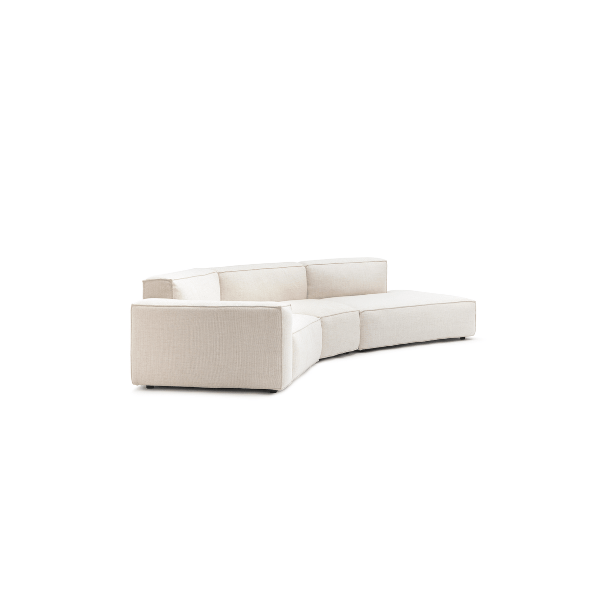 Baker Curved Open Sofa - Oatmeal - Curved Sofas Tolv Loom Collection Dubai
