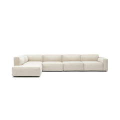 Baker Large Corner Left Sofa Set - Oatmeal - Modular Sofas Tolv Loom Collection Dubai