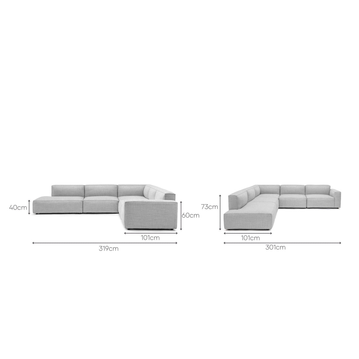 Baker Large Corner Sofa Set - Diamond - Modular Sofas Tolv Loom Collection Dubai