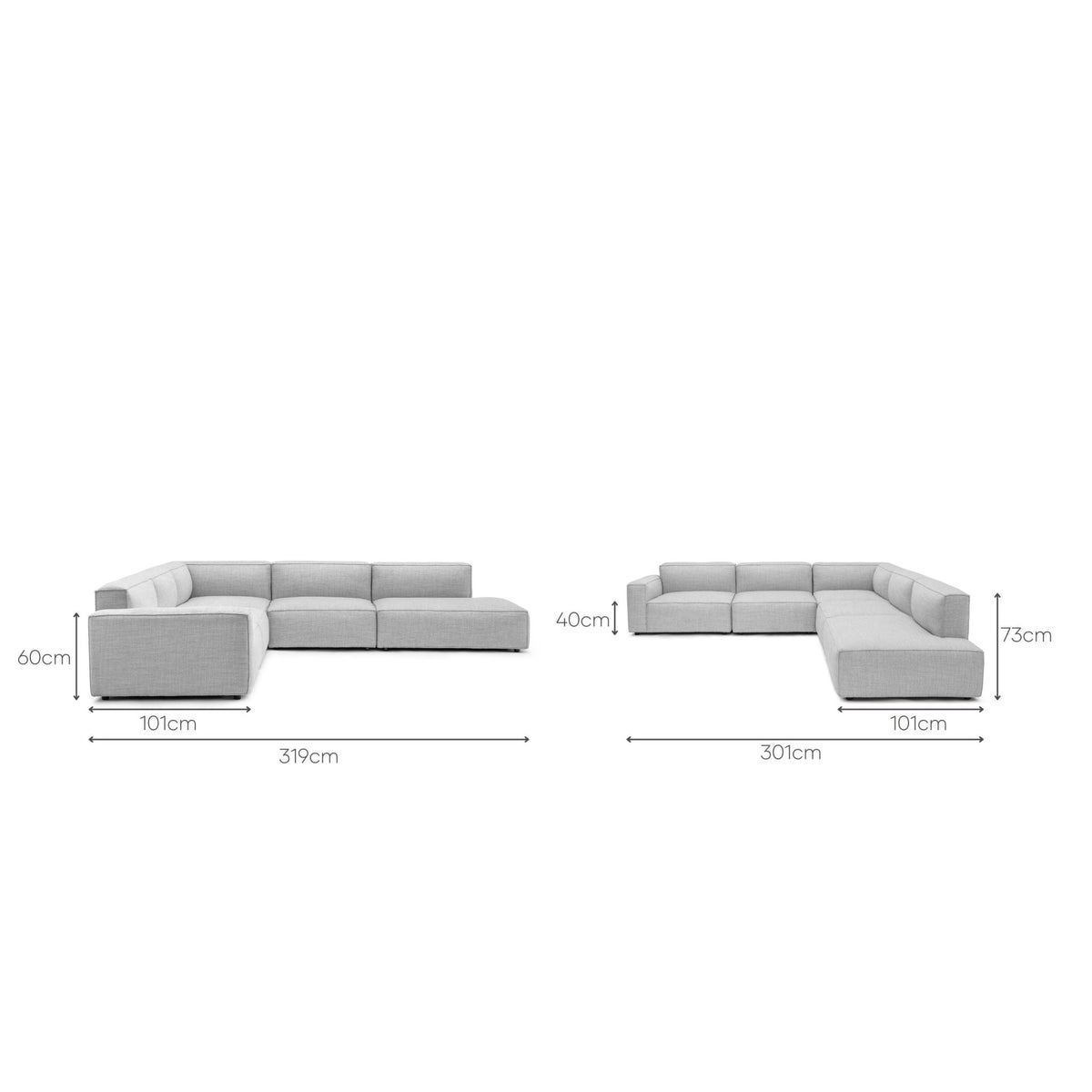Baker Large Corner Sofa Set - Diamond - Modular Sofas Tolv Loom Collection Dubai