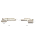Baker Large Corner Sofa With Ottoman - Oatmeal - Sectional Sofas Tolv Loom Collection Dubai