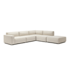 Baker Large Corner Sofa With Ottoman - Oatmeal - Sectional Sofas Tolv Loom Collection Dubai