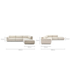 Baker Large Corner Sofa With Ottoman - Oatmeal - Sectional Sofas Tolv Loom Collection Dubai
